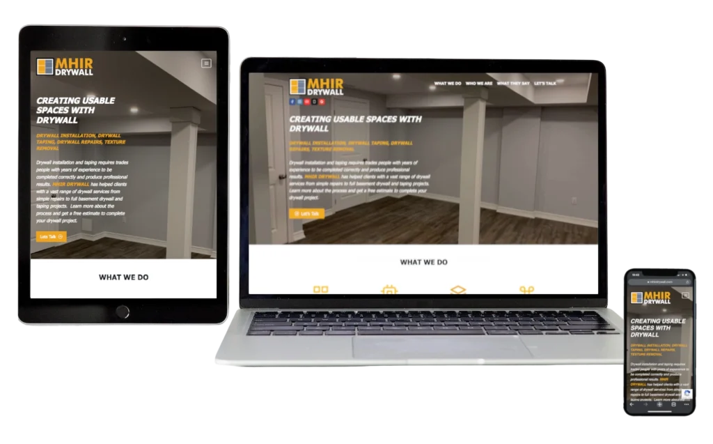 MHIR Drywall - Responsive Website Design - Hamilton Web Designer