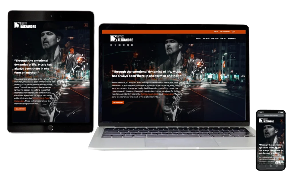 Max Alexandre Music - Responsive Website Design - Hamilton Web Designer