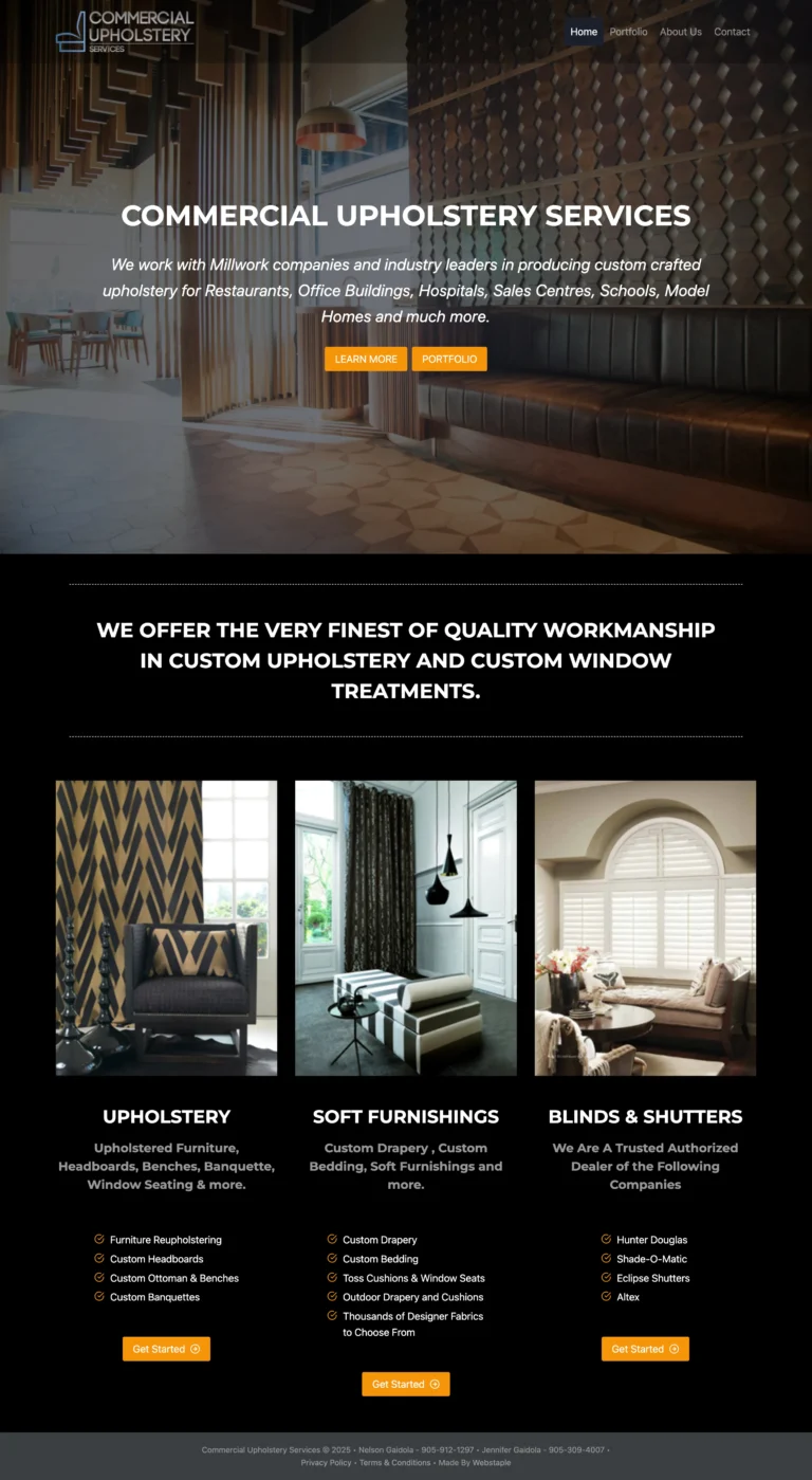 Commercial Upholstery Services - Hamilton Web Designer