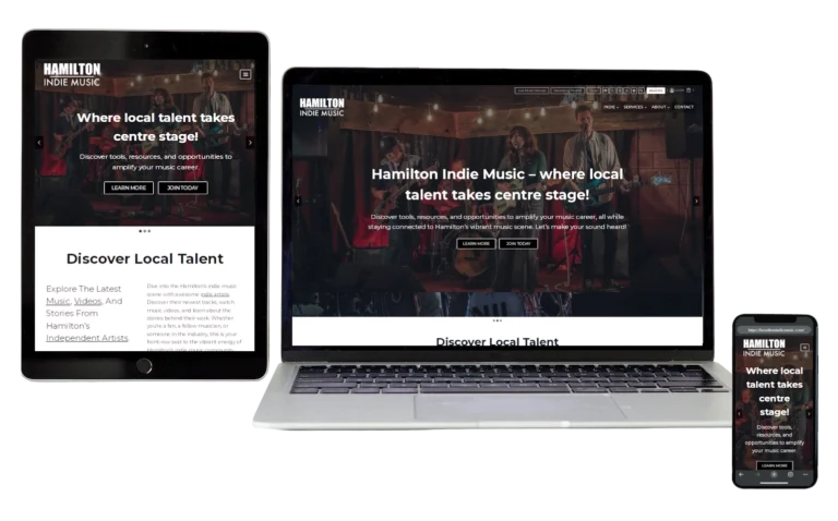Hamilton Indie Music 2025 - Responsive Website Design - Hamilton Web Designer