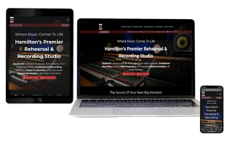 Studio 410 Productions - Responsive Website Design - Hamilton Web Designer