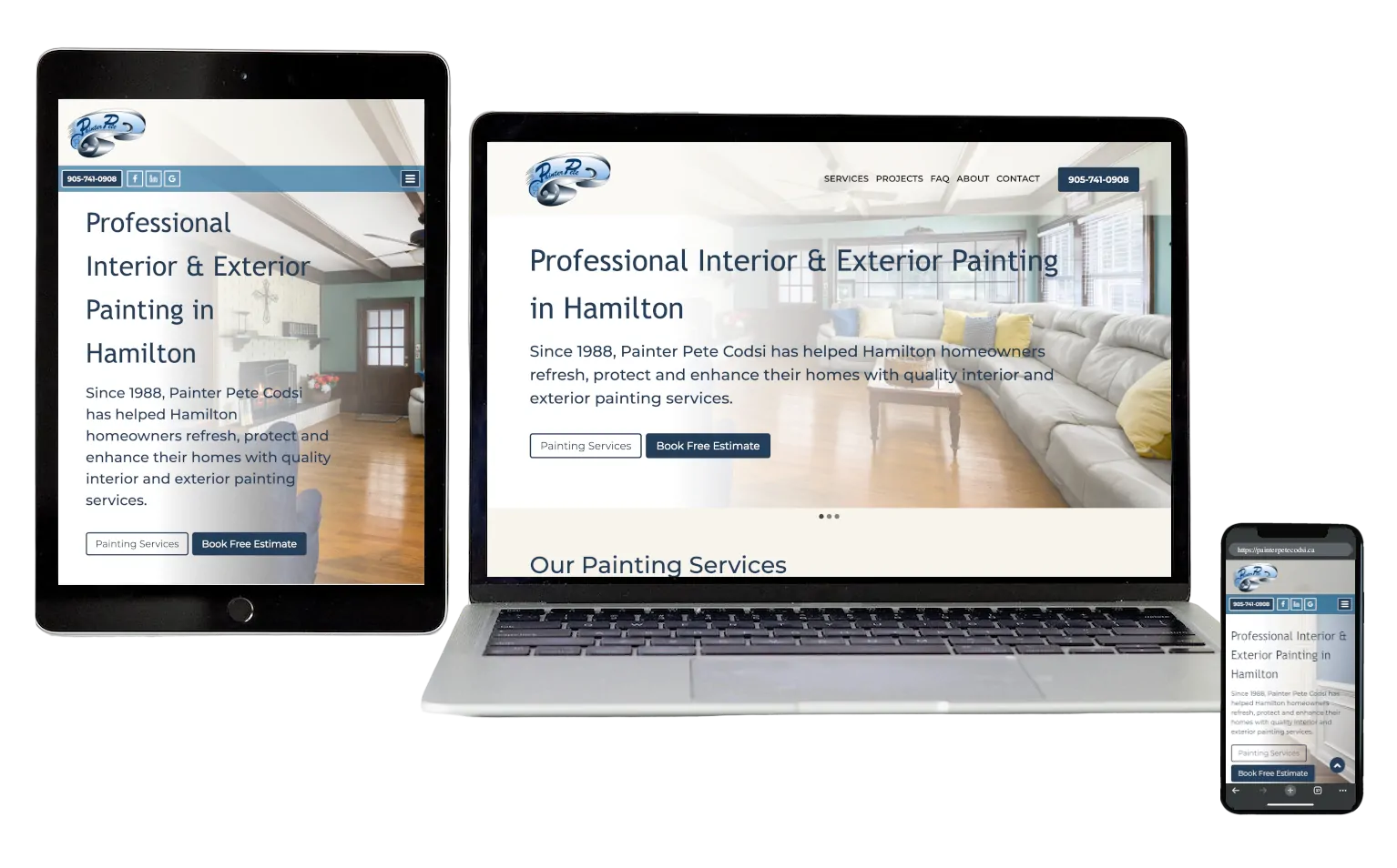 Painter Pete Codsi - Responsive Website Design - Hamilton Web Designer